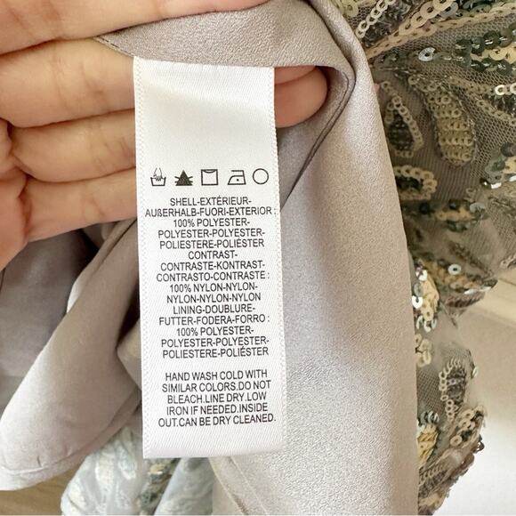 NWT Dress The Population Carlita Sequin Midi Dress in Dove sz XS - Picture 7 of 7